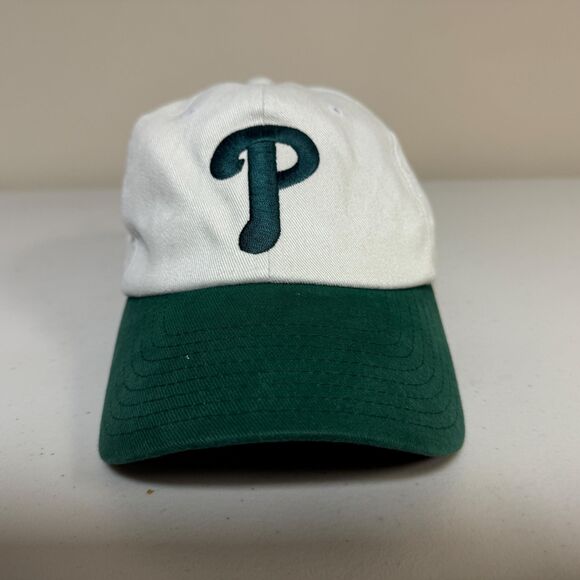 Philadelphia Phillies Baseball Cap Green White MLB Game Philly Logo Hat Genuine - Picture 1 of 9